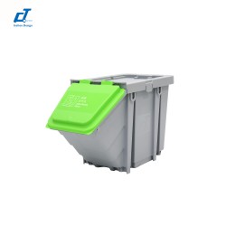施達 4色免觸開蓋分類回收箱 綠色蓋 (玻璃) 25L